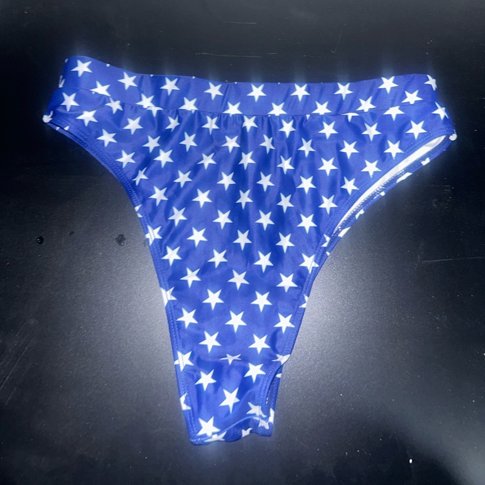 Blue Star-Print Bikini Bottoms
